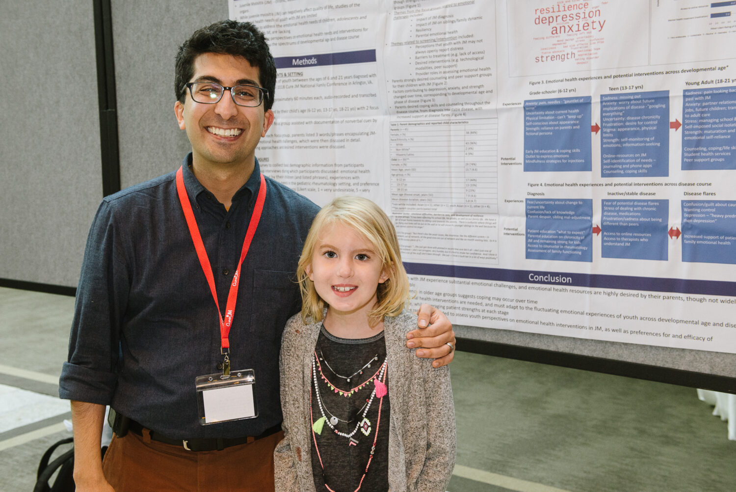 Ardalan sharing research at Cure JM Family Conference