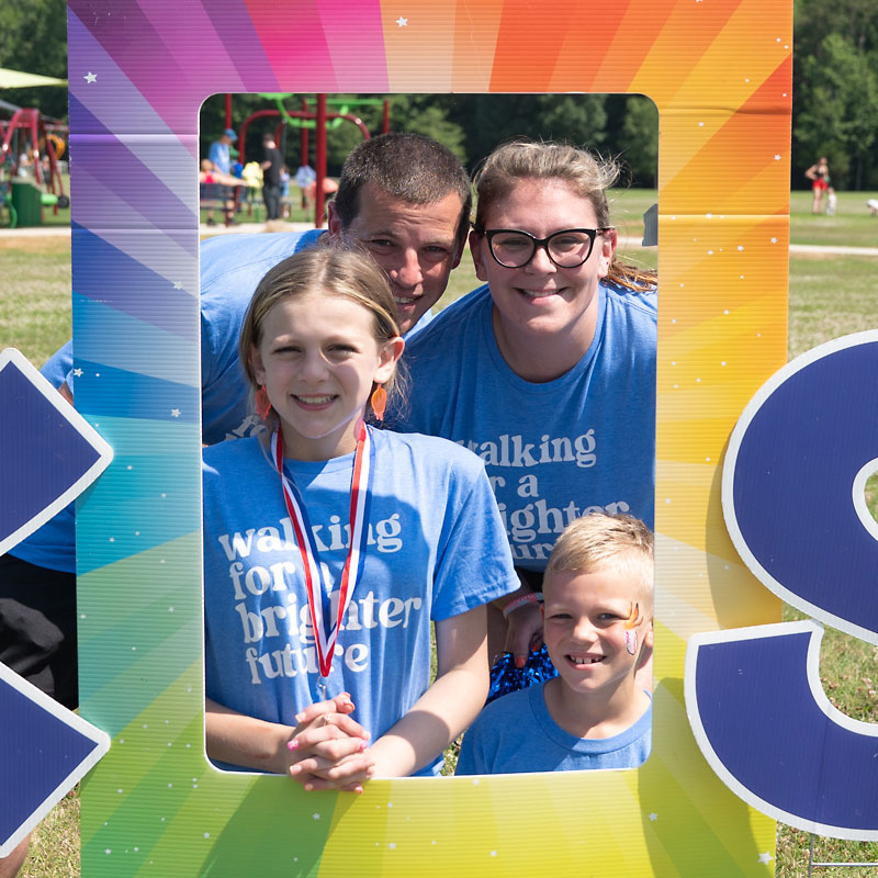 Sara and Nick Echols and family at Walk event